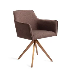 Jesper Home Beige Eetkamerstoelen|Draaibare Eetkamerstoelen|Eetkamerstoel Hofu Turn Rose Gold, Draaibaar
