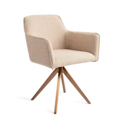 Jesper Home Beige Eetkamerstoelen|Draaibare Eetkamerstoelen|Eetkamerstoel Hofu Turn Rose Gold, Draaibaar