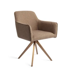 Jesper Home Beige Eetkamerstoelen|Draaibare Eetkamerstoelen|Eetkamerstoel Hofu Turn Rose Gold, Draaibaar
