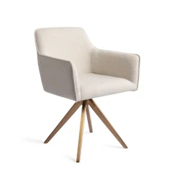 Jesper Home Beige Eetkamerstoelen|Draaibare Eetkamerstoelen|Eetkamerstoel Hofu Turn Rose Gold, Draaibaar
