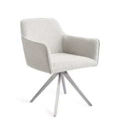 Jesper Home Beige Eetkamerstoelen|Draaibare Eetkamerstoelen|Eetkamerstoel Hofu Turn Steel, Draaibaar