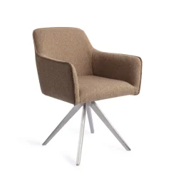 Jesper Home Beige Eetkamerstoelen|Draaibare Eetkamerstoelen|Eetkamerstoel Hofu Turn Steel, Draaibaar