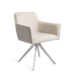 Jesper Home Beige Eetkamerstoelen|Draaibare Eetkamerstoelen|Eetkamerstoel Hofu Turn Steel, Draaibaar