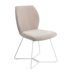 Jesper Home Eetkamerstoelen Zonder Armleuning|Beige Eetkamerstoelen|Eetkamerstoel Ikata Beehive White