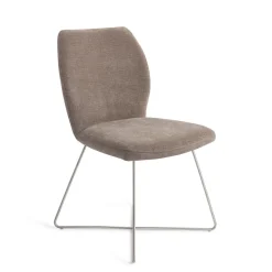 Jesper Home Beige Eetkamerstoelen|Eetkamerstoelen Zonder Armleuning|Eetkamerstoel Ikata Cross Steel