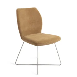 Jesper Home Beige Eetkamerstoelen|Eetkamerstoelen Zonder Armleuning|Eetkamerstoel Ikata Cross Steel