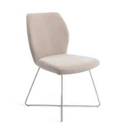 Jesper Home Beige Eetkamerstoelen|Eetkamerstoelen Zonder Armleuning|Eetkamerstoel Ikata Cross Steel