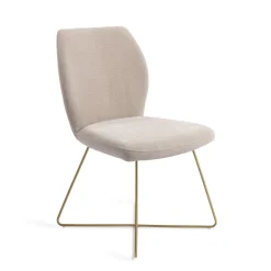 Jesper Home Beige Eetkamerstoelen|Eetkamerstoelen Zonder Armleuning|Eetkamerstoel Ikata Cross Gold