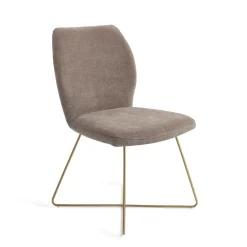 Jesper Home Beige Eetkamerstoelen|Eetkamerstoelen Zonder Armleuning|Eetkamerstoel Ikata Cross Gold