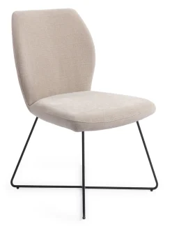 Jesper Home Beige Eetkamerstoelen|Eetkamerstoelen Zonder Armleuning|Eetkamerstoel Ikata Cross Black