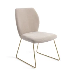 Jesper Home Beige Eetkamerstoelen|Eetkamerstoelen Zonder Armleuning|Eetkamerstoel Ikata Slide Gold