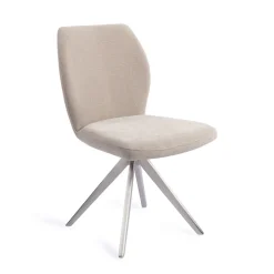 Jesper Home Beige Eetkamerstoelen|Draaibare Eetkamerstoelen|Eetkamerstoel Ikata Turn Steel, Draaibaar