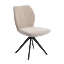 Jesper Home Beige Eetkamerstoelen|Draaibare Eetkamerstoelen|Eetkamerstoel Ikata Turn Black, Draaibaar