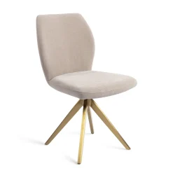 Jesper Home Beige Eetkamerstoelen|Draaibare Eetkamerstoelen|Eetkamerstoel Ikata Turn Gold, Draaibaar