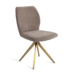 Jesper Home Beige Eetkamerstoelen|Draaibare Eetkamerstoelen|Eetkamerstoel Ikata Turn Gold, Draaibaar
