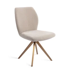 Jesper Home Beige Eetkamerstoelen|Draaibare Eetkamerstoelen|Eetkamerstoel Ikata Turn Rose, Draaibaar