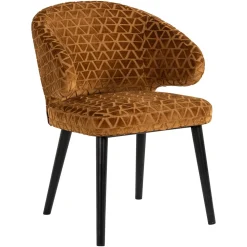 Richmond Interiors Eetkamerstoelen Met Armleuning|Eetkamerstoel Indigo Triangle, kleur Goud