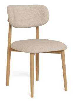 Bendt Eetkamerstoelen Bouclé / Teddy|Eetkamerstoelen Zonder Armleuning|Eetkamerstoel Jamesa Bouclé en eikenhout