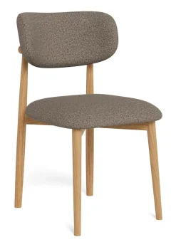 Bendt Eetkamerstoelen Bouclé / Teddy|Eetkamerstoelen Zonder Armleuning|Eetkamerstoel Jamesa Bouclé en eikenhout