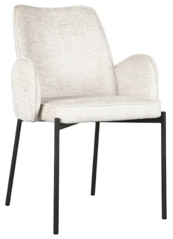 LABEL51 Beige Eetkamerstoelen|Eetkamerstoelen Met Armleuning|Eetkamerstoel Joni Elegance stof
