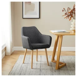 Artistiq Living Eetkamerstoelen Met Armleuning|Beige Eetkamerstoelen|Eetkamerstoel Jua Stof