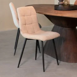 LABEL51 Eetkamerstoelen Zonder Armleuning|Eetkamerstoelen Bouclé / Teddy|Eetkamerstoel Juul Bouclé