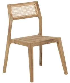 MUST Living Terrasstoelen|Eetkamerstoelen Zonder Armleuning|Eetkamerstoel Kai Teakhout en touw