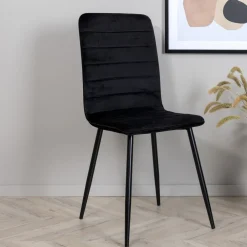 Nohr Eetkamerstoelen Velvet / Fluweel|Eetkamerstoelen Zonder Armleuning|Eetkamerstoel Kaira Velvet, kleur Zwart