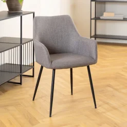 Bendt Beige Eetkamerstoelen|Eetkamerstoelen Met Armleuning|Eetkamerstoel Kalena stof