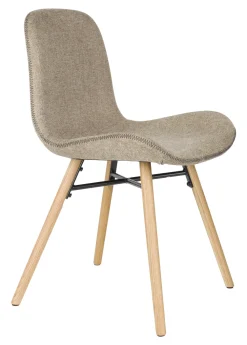 ZILT Beige Eetkamerstoelen|Eetkamerstoelen Zonder Armleuning|Eetkamerstoel Karah Geweven stof