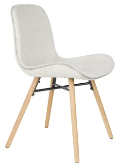 ZILT Beige Eetkamerstoelen|Eetkamerstoelen Zonder Armleuning|Eetkamerstoel Karah Geweven stof