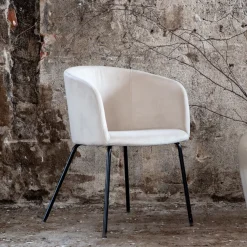 Nohr Eetkamerstoelen Velvet / Fluweel|Beige Eetkamerstoelen|Eetkamerstoel Karna Velvet
