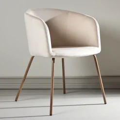 Nohr Eetkamerstoelen Velvet / Fluweel|Beige Eetkamerstoelen|Eetkamerstoel Karna Velvet