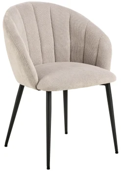 Bendt Beige Eetkamerstoelen|Eetkamerstoelen Met Armleuning|Eetkamerstoel Karoline Geweven stof