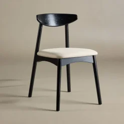 Nohr Beige Eetkamerstoelen|Eetkamerstoelen Zonder Armleuning|Eetkamerstoel Keneta Eiken