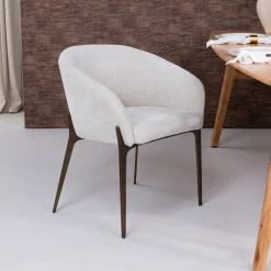 Richmond Interiors Chenille Eetkamerstoelen|Eetkamerstoelen Met Armleuning|Eetkamerstoel Kenzi Chenille