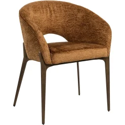 Richmond Interiors Chenille Eetkamerstoelen|Eetkamerstoelen Met Armleuning|Eetkamerstoel Kenzi Chenille