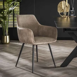 LifestyleFurn Eetkamerstoelen Met Armleuning|Eetkamerstoel Kerbi Rib