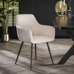 LifestyleFurn Eetkamerstoelen Met Armleuning|Eetkamerstoel Kerbi Rib