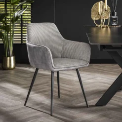 LifestyleFurn Eetkamerstoelen Met Armleuning|Eetkamerstoel Kerbi Rib
