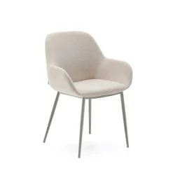 Kave Home Beige Eetkamerstoelen|Eetkamerstoelen Met Armleuning|Eetkamerstoel Konna kleur Beige