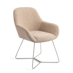Jesper Home Beige Eetkamerstoelen|Eetkamerstoelen Met Armleuning|Eetkamerstoel Kushi Beehive Steel
