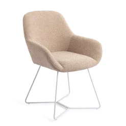 Jesper Home Beige Eetkamerstoelen|Eetkamerstoelen Met Armleuning|Eetkamerstoel Kushi Beehive White