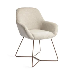 Jesper Home Beige Eetkamerstoelen|Eetkamerstoelen Met Armleuning|Eetkamerstoel Kushi Beehive Rose Ivory Ivy