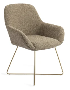 Jesper Home Beige Eetkamerstoelen|Eetkamerstoelen Met Armleuning|Eetkamerstoel Kushi Cross Gold