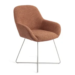 Jesper Home Beige Eetkamerstoelen|Eetkamerstoelen Met Armleuning|Eetkamerstoel Kushi Cross Steel