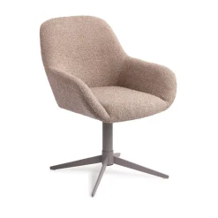 Jesper Home Beige Eetkamerstoelen|Draaibare Eetkamerstoelen|Eetkamerstoel Kushi Quad Grey