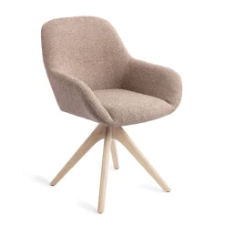 Jesper Home Beige Eetkamerstoelen|Eetkamerstoelen Met Armleuning|Eetkamerstoel Kushi Revolve Oak Bleach