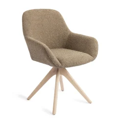 Jesper Home Beige Eetkamerstoelen|Eetkamerstoelen Met Armleuning|Eetkamerstoel Kushi Revolve Oak Bleach