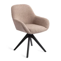 Jesper Home Beige Eetkamerstoelen|Eetkamerstoelen Met Armleuning|Eetkamerstoel Kushi Revolve Oak Black